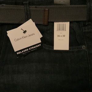 NWT Calvin Klein jeans 36x32 with belt
